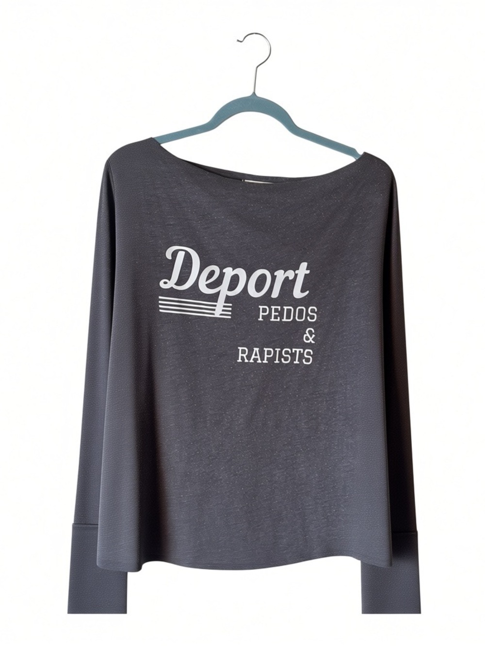 Free People Charcoal Graphic Off-Shoulder Long Sleeve size Medium